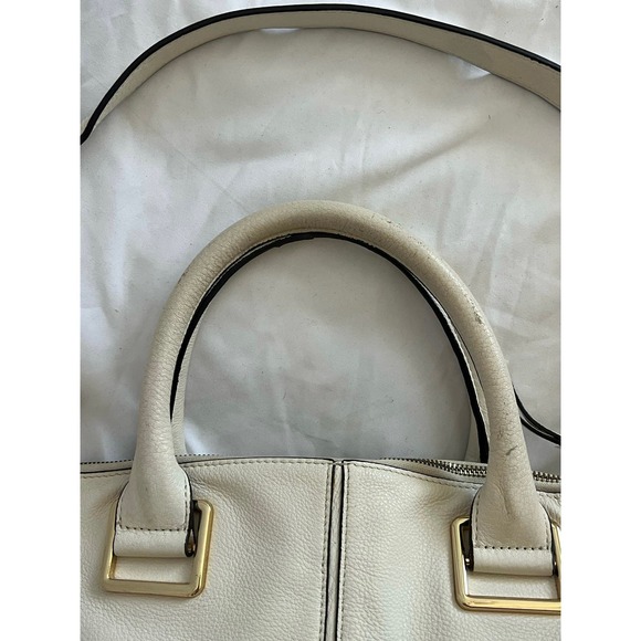 Vince Camuto Beige Leather Expandable Tote Purse - Picture 12 of 12